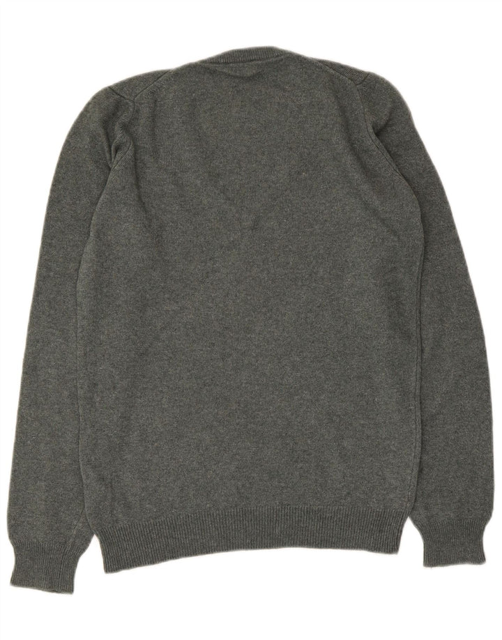 Pulover cu decolteu în V Fred Perry pentru femei UK 12 Lână gri mediu