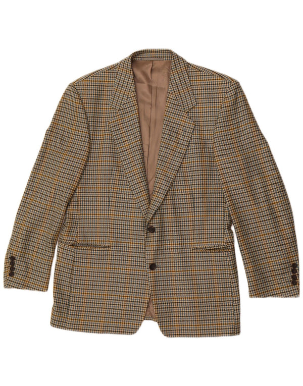 Sacou blazer pentru bărbați Ermenegildo Zegna EU 50 Medium Khaki Houndstooth
