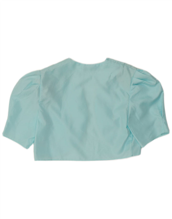 Top Bolero Vintage pentru femei UK 12 Medium Blue Poliester