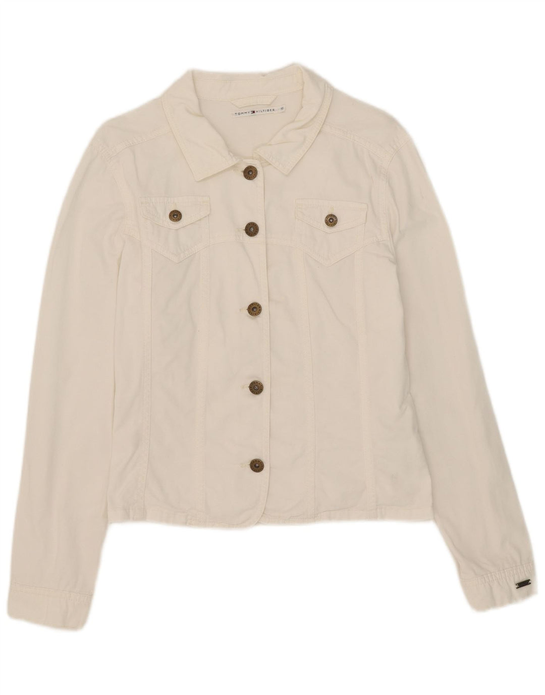 Bomber pentru femei Tommy Hilfiger UK 10, mare, alb, bumbac