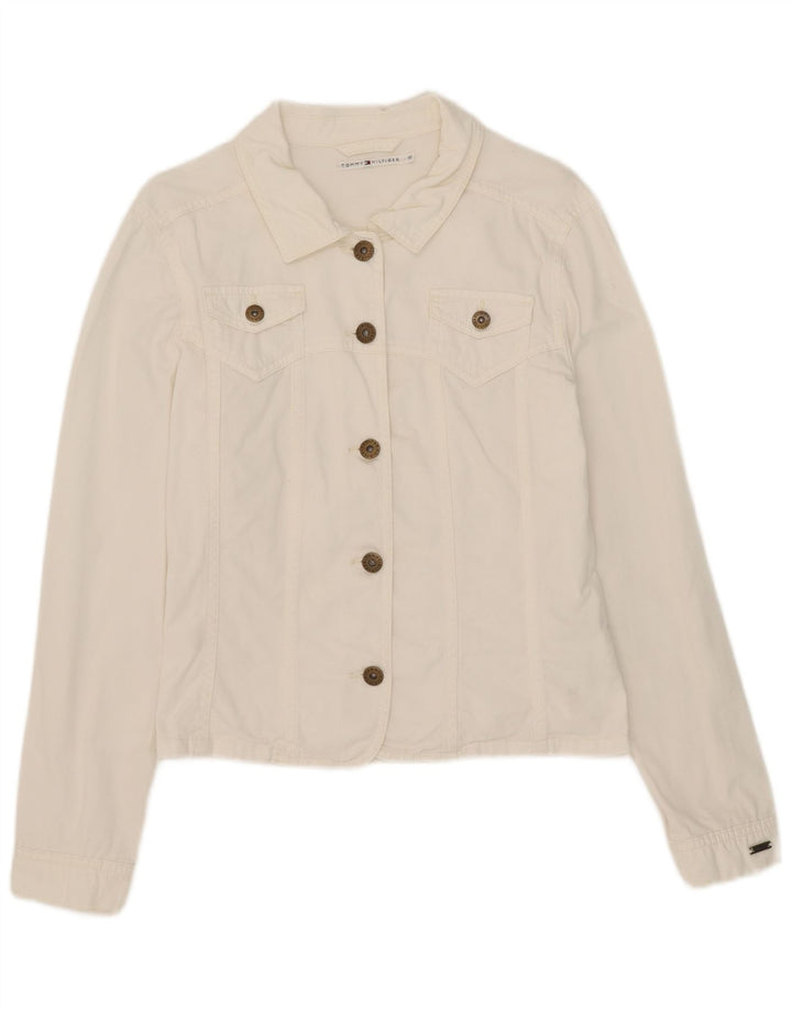 Bomber pentru femei Tommy Hilfiger UK 10, mare, alb, bumbac