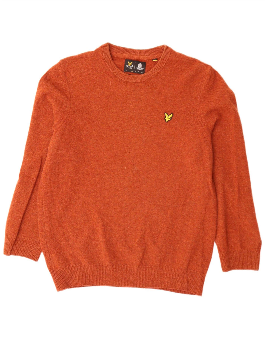 Pulover Lyle & Scott pentru bărbați, cu decolteu larg, cu decolteu, portocaliu mediu