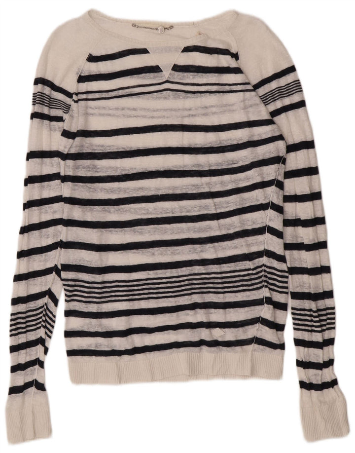 Pulover Diesel pentru femei cu gât de barcă UK 14 Medium White Striped