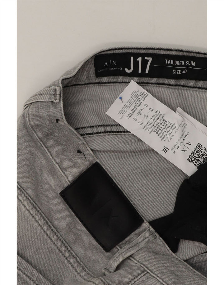 Blugi slim pentru bărbați Armani Exchange W30 L32 bumbac gri