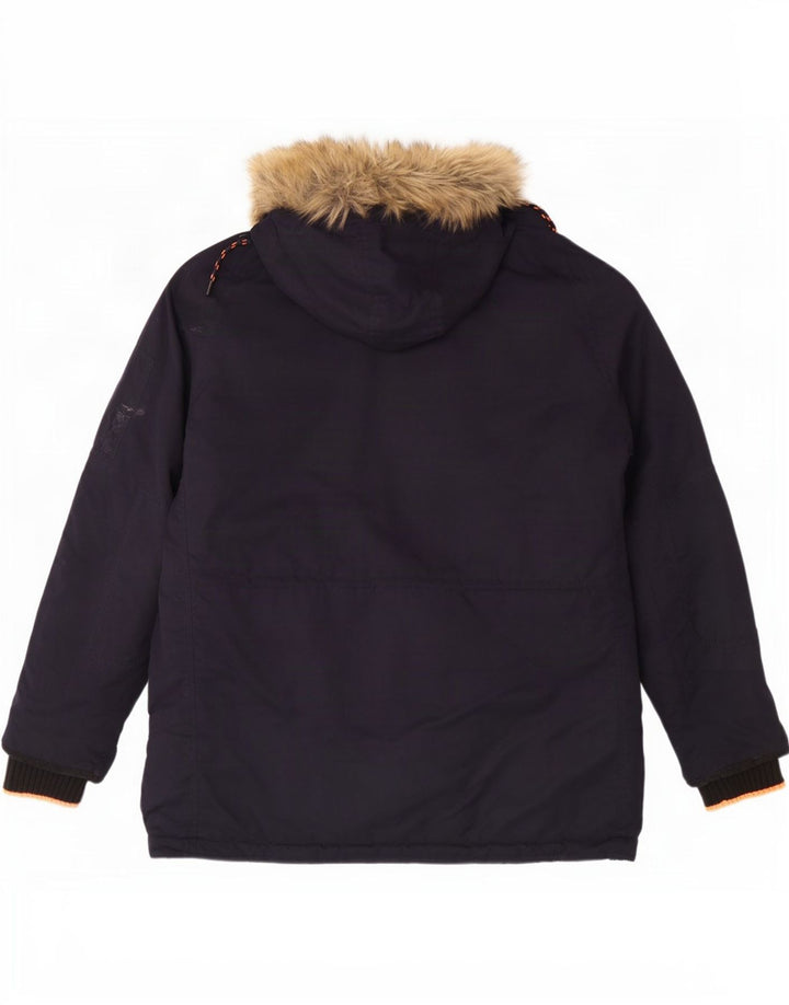 Jachetă parka cu glugă Superdry pentru bărbați UK 44 2XL poliester bleumarin
