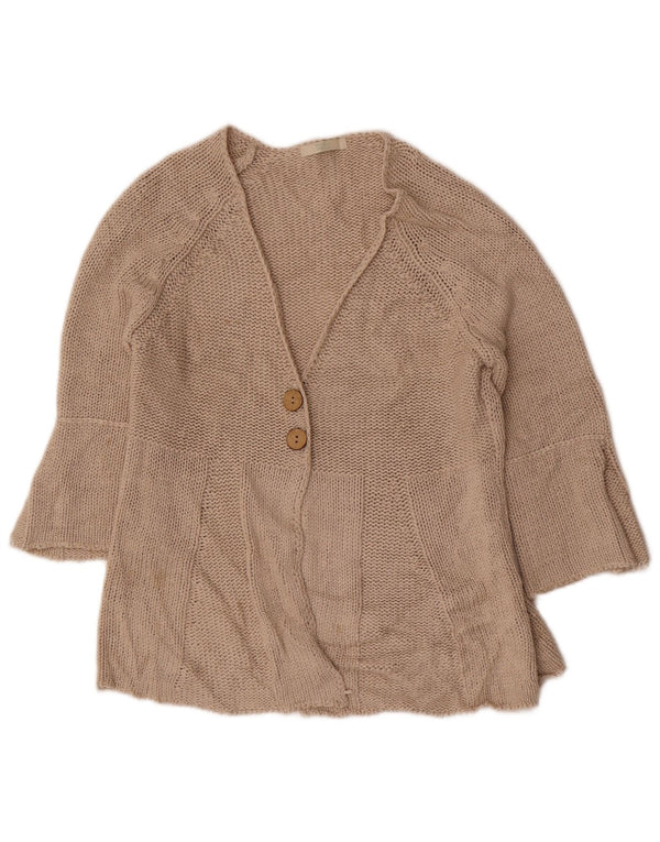 Pulover cardigan pentru femei Marks & Spencer cu mâneci 3/4 UK 12 Bej mediu