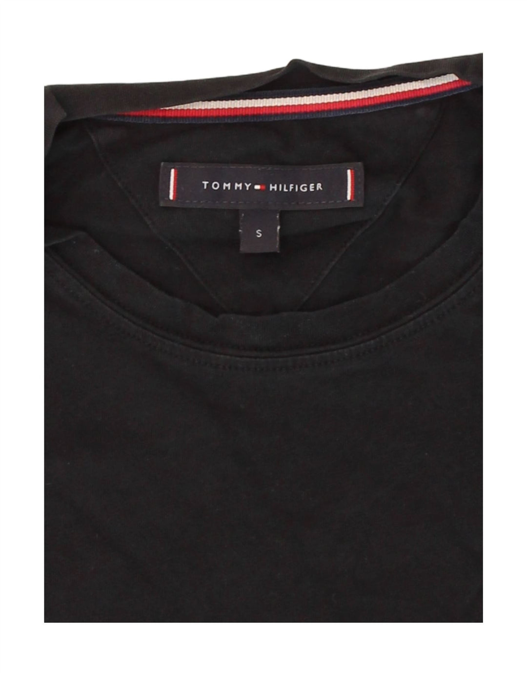 TOMMY HILFIGER Mens T-Shirt Top Small Black Vintage Tommy Hilfiger and Second-Hand Tommy Hilfiger from Messina Hembry 