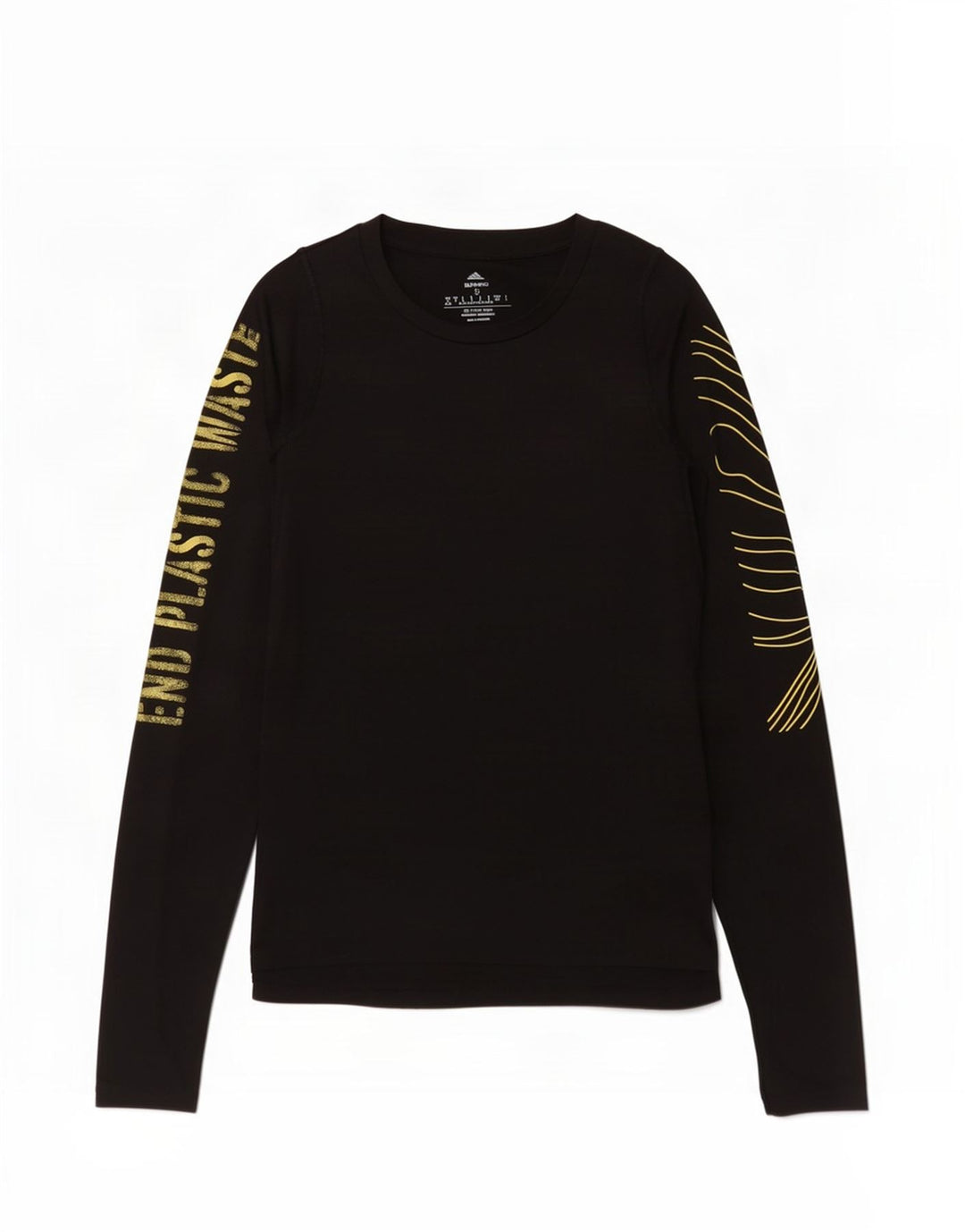 Tricou cu mânecă lungă pentru femei Adidas, cu grafică, UK 8/10, poliester negru mic