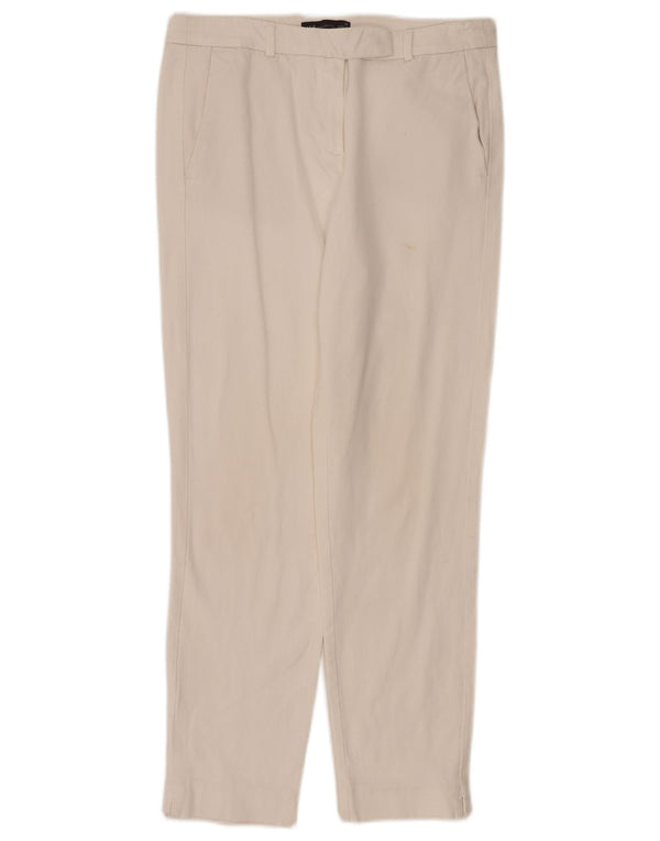 Pantaloni de costum subțiri pentru femei Marks & Spencer UK 12 Medium L30 L28 Alb cadru