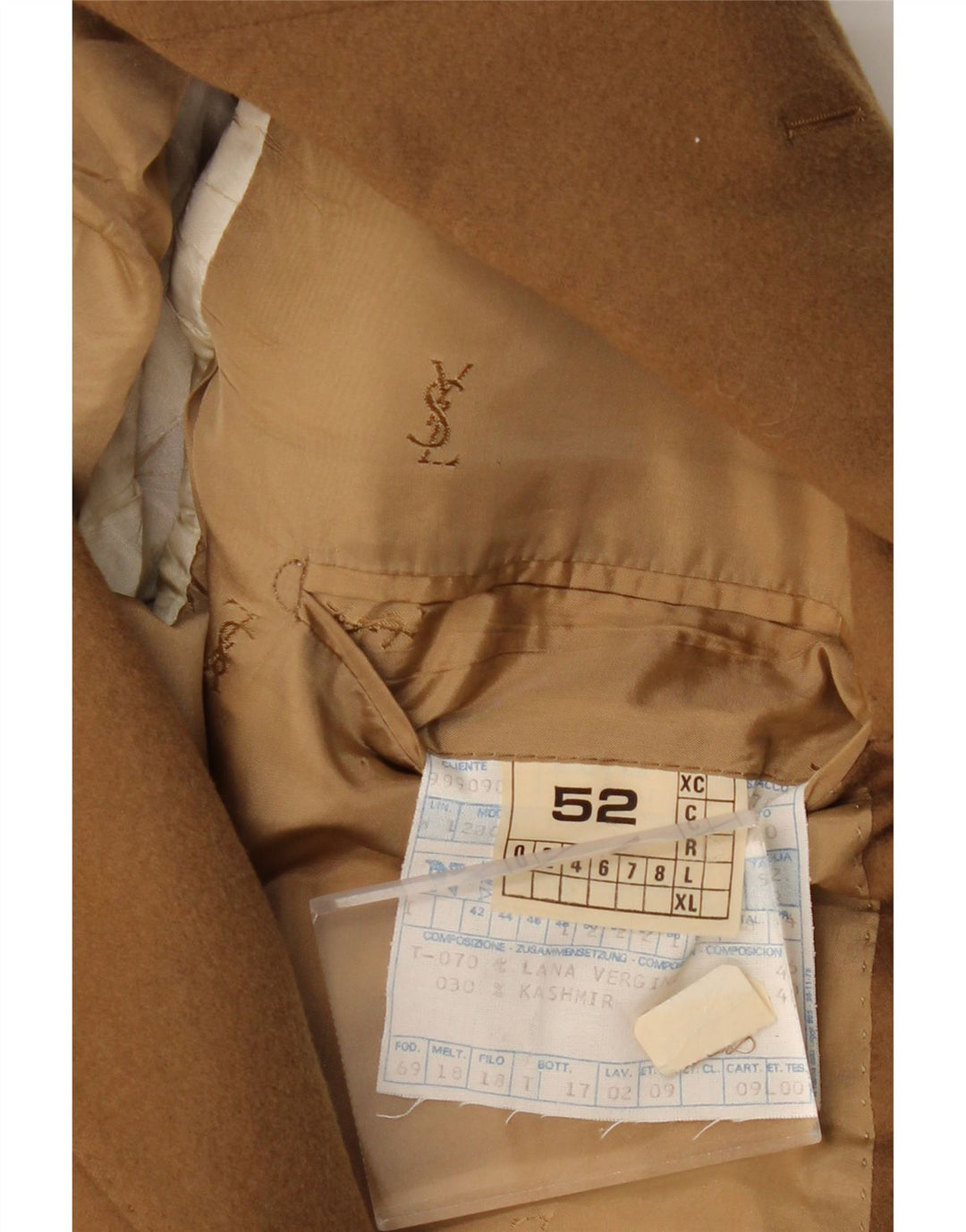 YVES SAINT LAURENT Jachetă pentru bărbați cu 2 nasturi IT 52 XL Lână maro