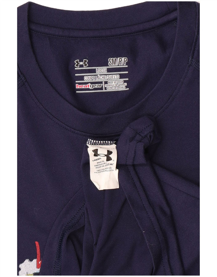 UNDER ARMOUR Tricou grafic largi pentru bărbați Top mic poliester bleumarin