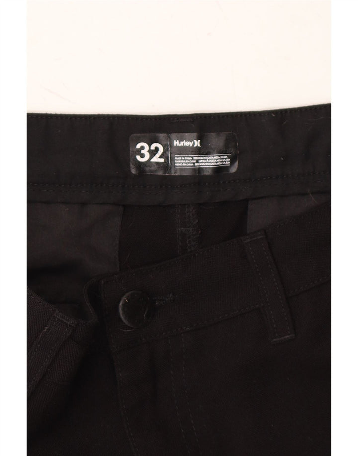 HURLEY Mens Chino Shorts  W32 Medium Black Polyester Vintage Hurley and Second-Hand Hurley from Messina Hembry 