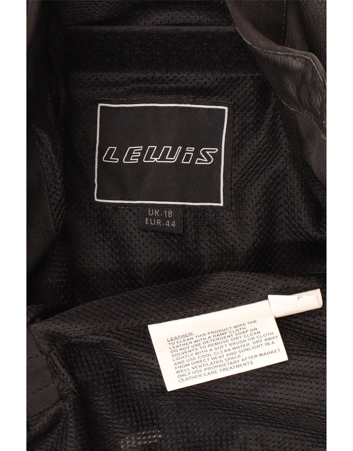 Jachetă motociclist din piele pentru femei LEWIS UK 18 XL, piele neagră