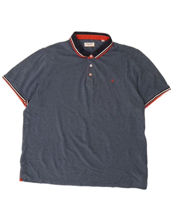 Tricou polo Jack & Jones pentru bărbați 3XL, bumbac bleumarin