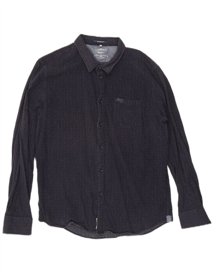 Cămașă pentru bărbați PEPE Jeans XL, albastru marine, bumbac cu pete
