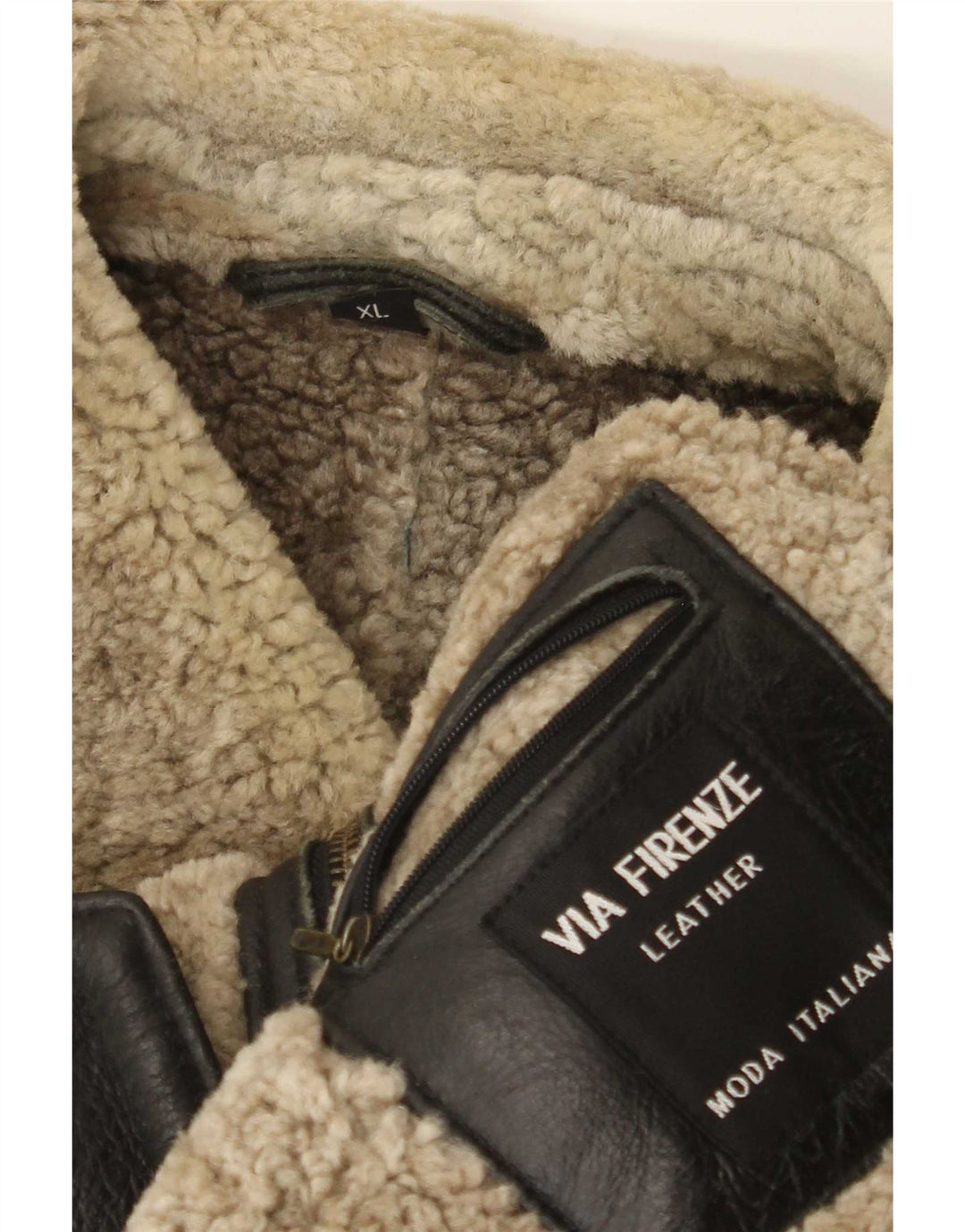Jachetă din shearling pentru bărbați Firenze UK 42 XL, piele neagră