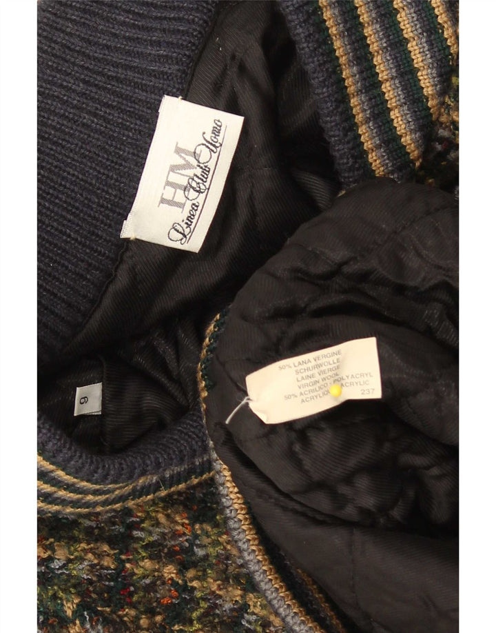 Jachetă vintage pentru bărbați din tricot, 3XL, lână virgină cu pete multicolore