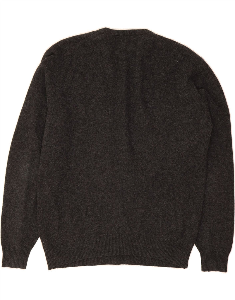 HACKETT Mens London V-Neck Jumper Sweater XL Grey Lambswool Vintage Hackett and Second-Hand Hackett from Messina Hembry 