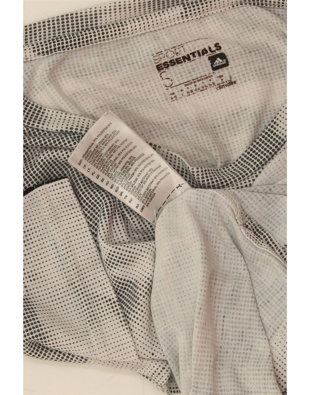 ADIDAS Womens Climalite T-Shirt Top UK 8/10  Small Grey Spotted Polyester Vintage Adidas and Second-Hand Adidas from Messina Hembry 