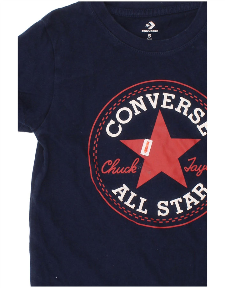 Tricou grafic Chuck Taylor CONVERSE pentru băieți, 4-5 ani, bumbac bleumarin