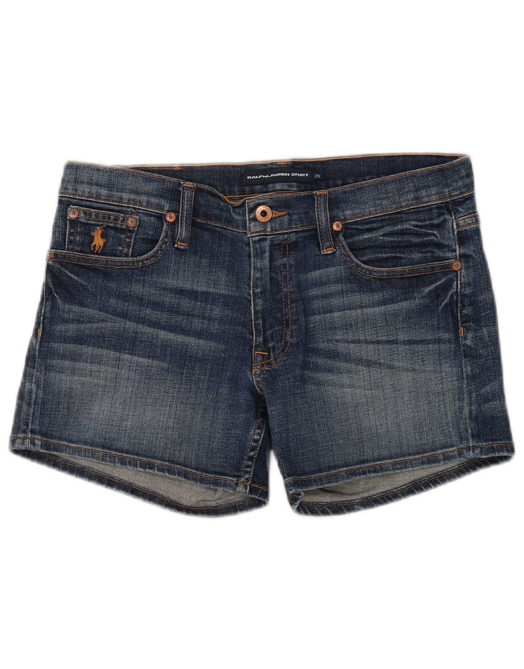 Pantaloni scurți din blugi pentru femei Ralph Lauren W29, bumbac albastru mediu