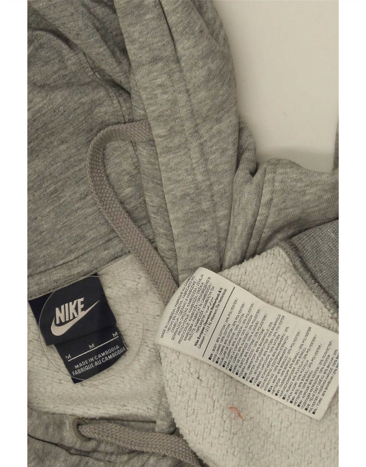 Pulover Nike pentru bărbați cu capota cu grafică, din bumbac cu pete, gri mediu