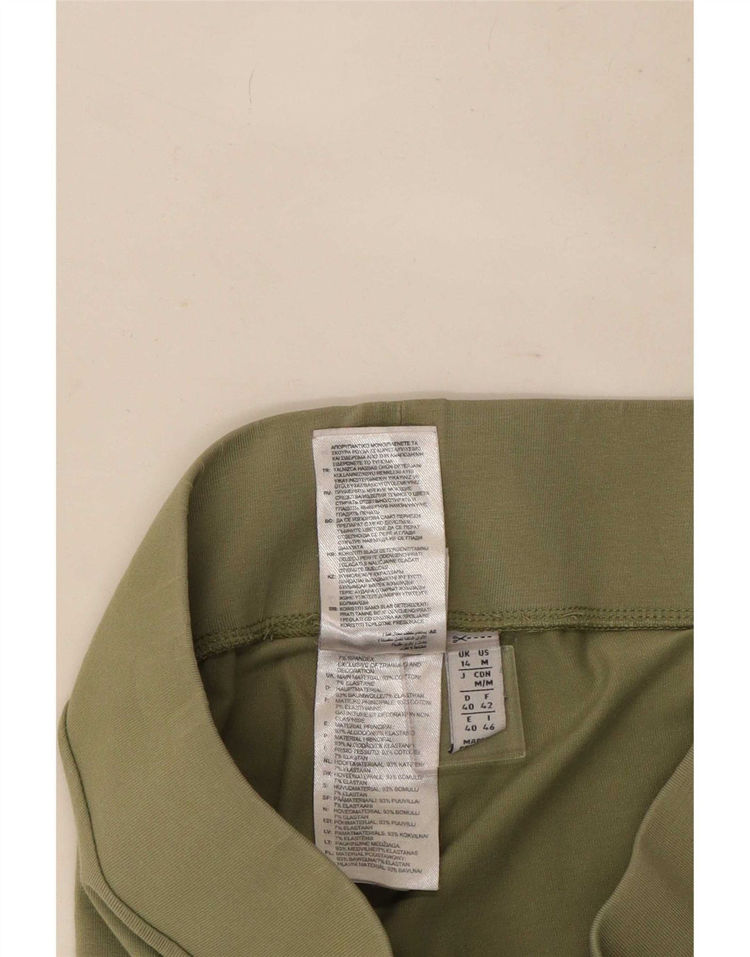 Leggings grafic Adidas pentru femei UK 14 Medium Khaki Bumbac