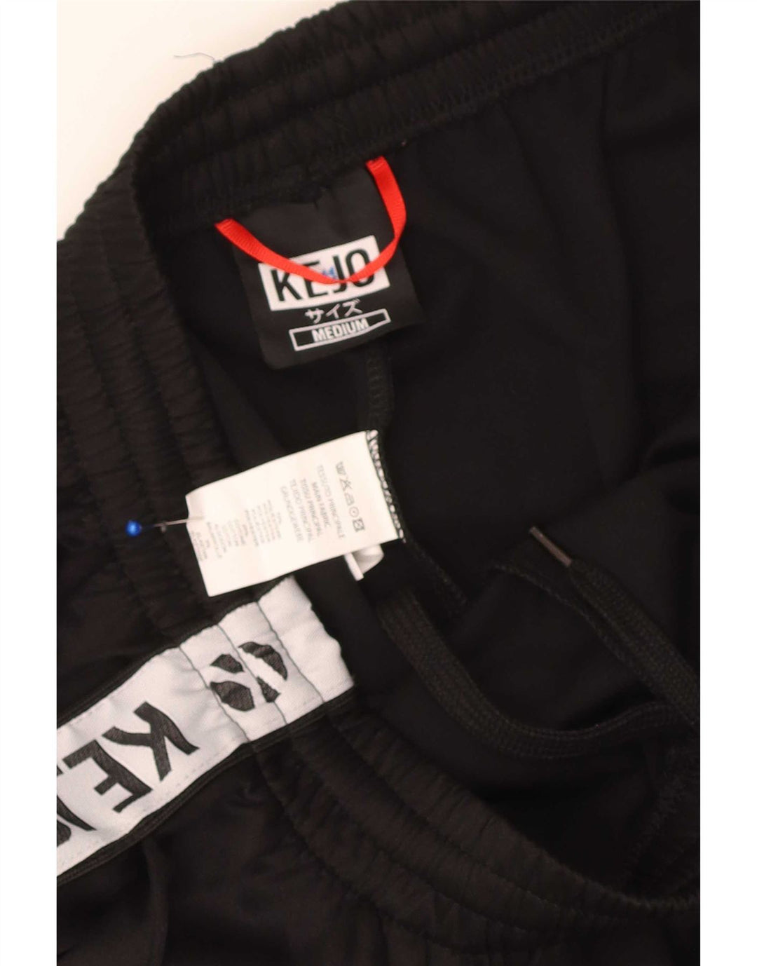 Pantaloni scurți sport grafic Kejo pentru bărbați, poliester color bloc mediu, negru