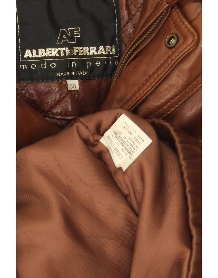 Jachetă din piele vintage pentru bărbați IT 50 Large Brown
