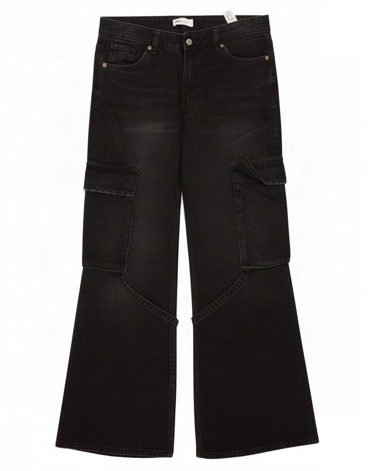 Blugi pentru femei Cargo Bootcut Zara EU 40 Medium W30 L32 Bumbac negru