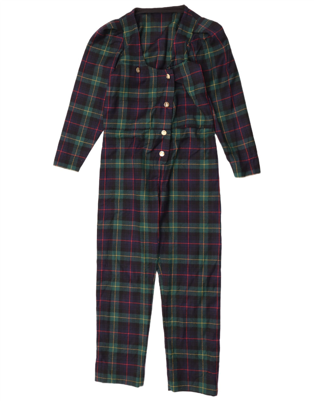 Salopetă vintage pentru femei cu mânecă lungă UK 12 Medium Green Carid