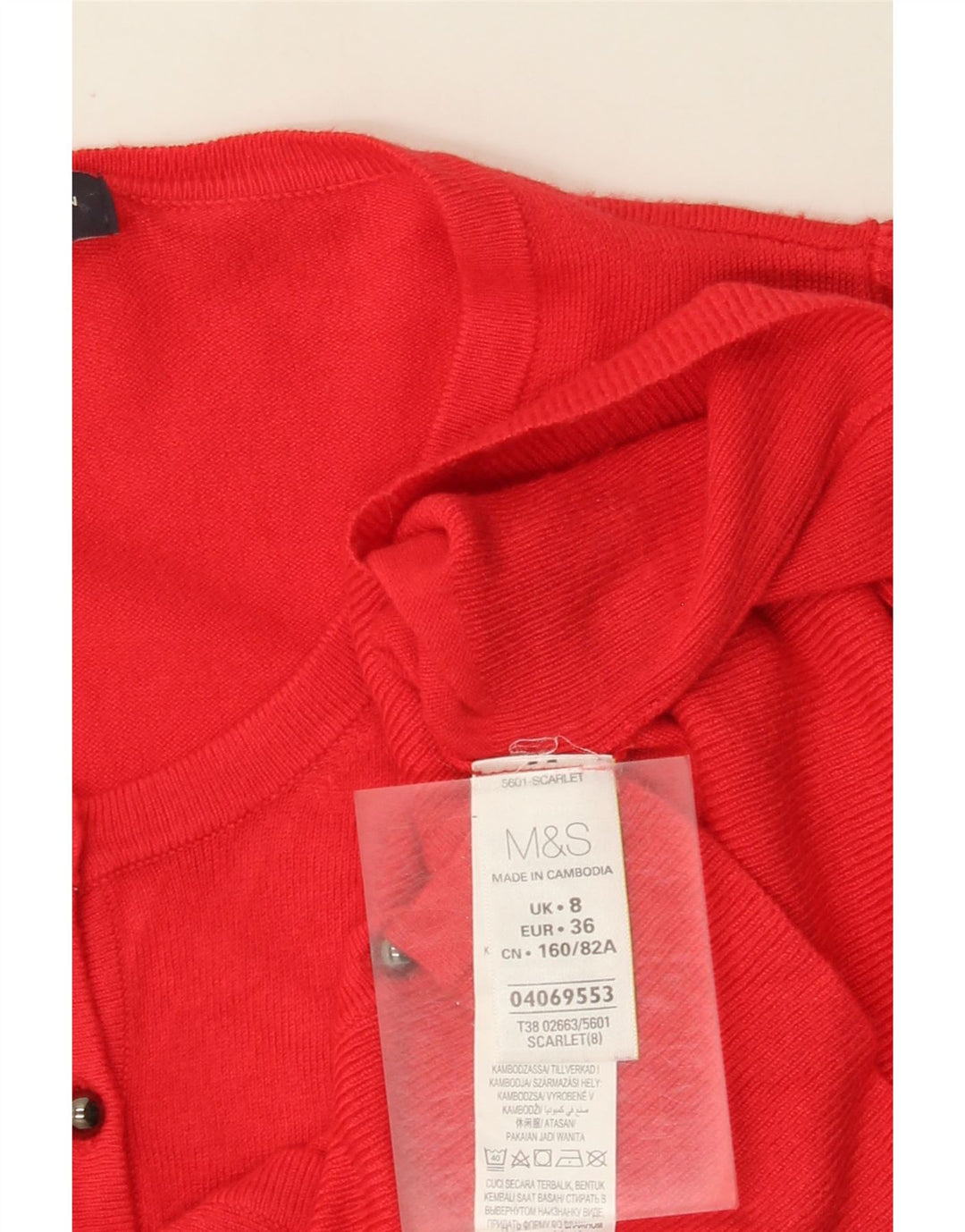 Pulover cardigan pentru femei Marks & Spencer UK 8 Small Red Viscose