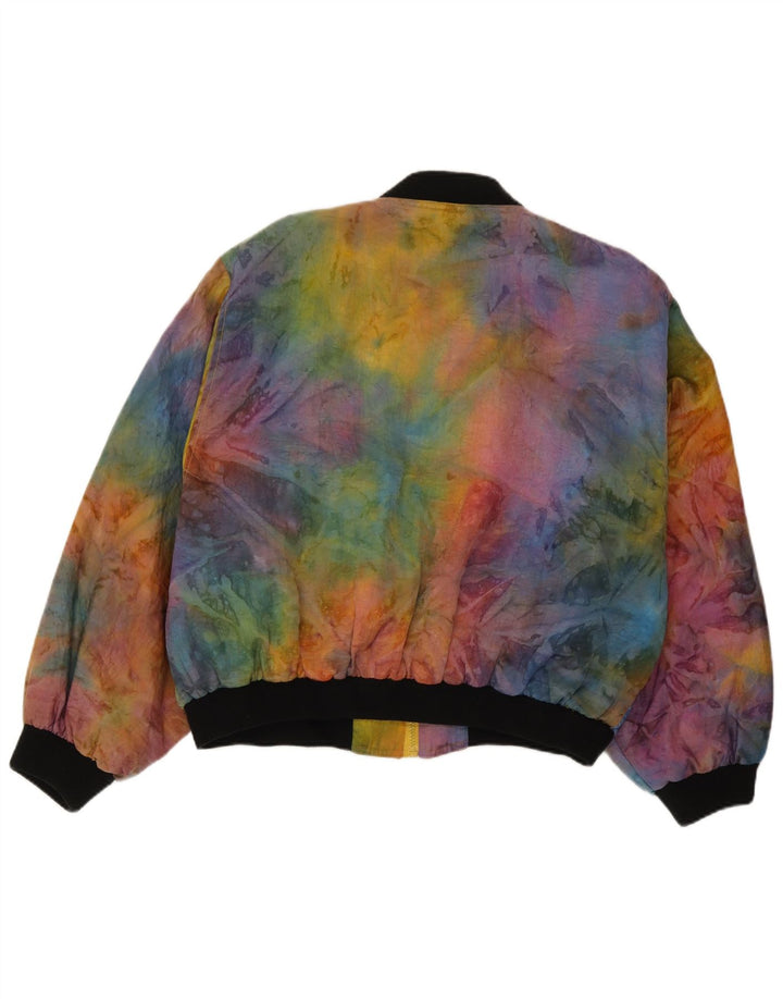 Jachetă Bomber Vintage pentru femei IT 42 Medium Multicolor Tie Dye Poliamidă
