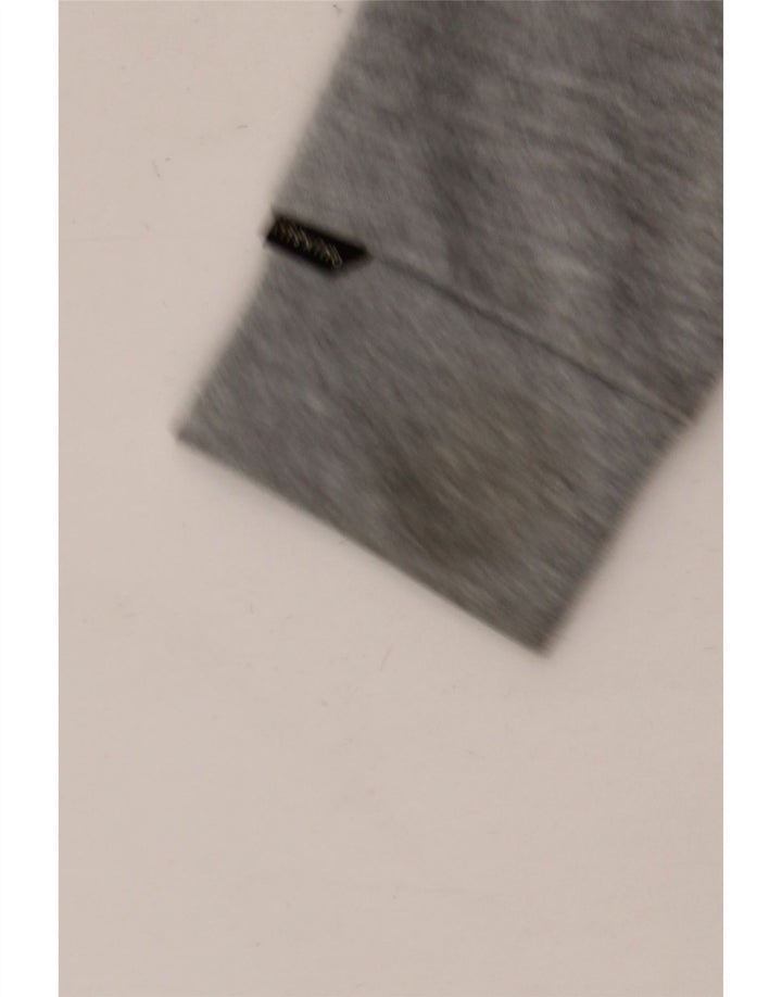Pulover Quiksilver pentru bărbați, cu fermoar, poliester color bloc, gri mic