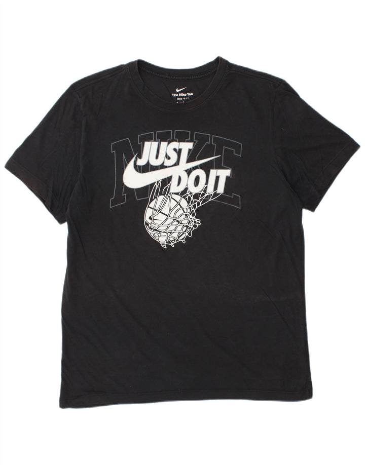 Tricou grafic NIKE Dri Fit pentru bărbați Top mediu negru