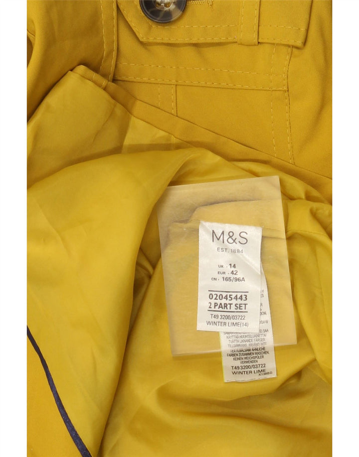 Trench pentru femei Marks & Spencer UK 14 Poliester galben mediu