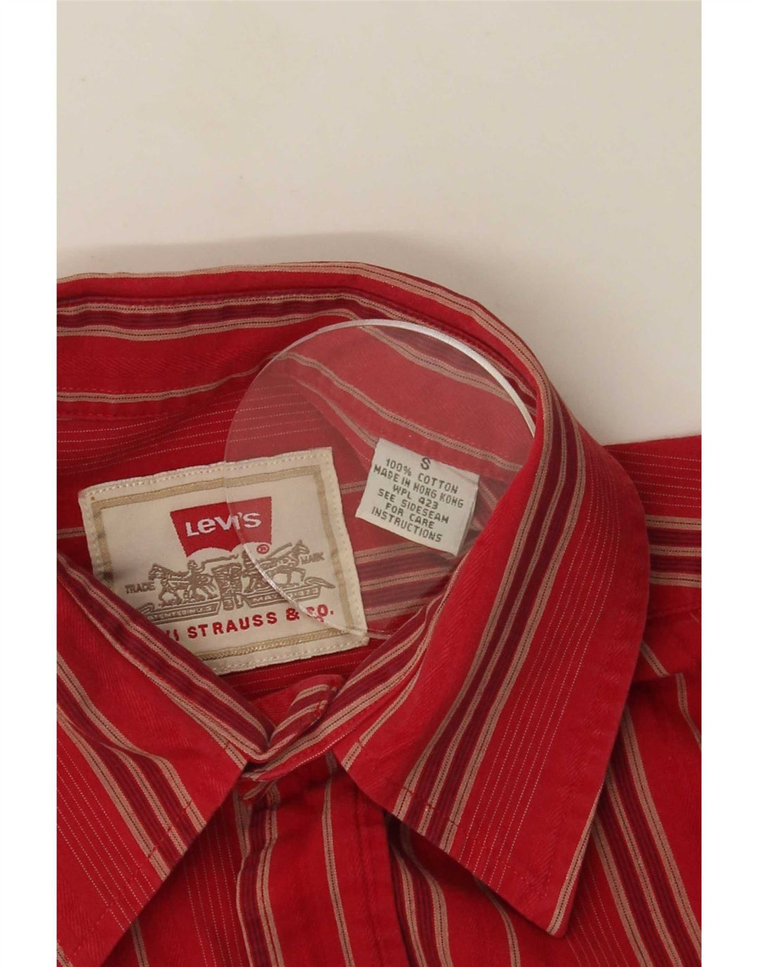 Cămașă cu mânecă scurtă Levi's pentru bărbați, bumbac cu dungi roșii
