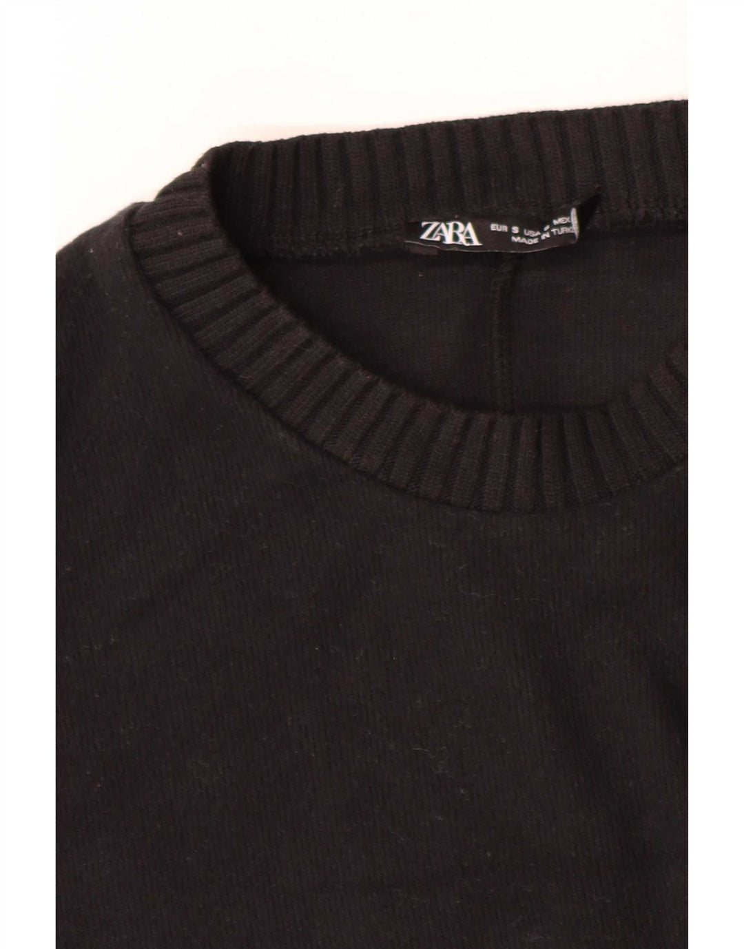 Rochie cu mânecă lungă pentru femei Zara UK 10 Poliester negru mic