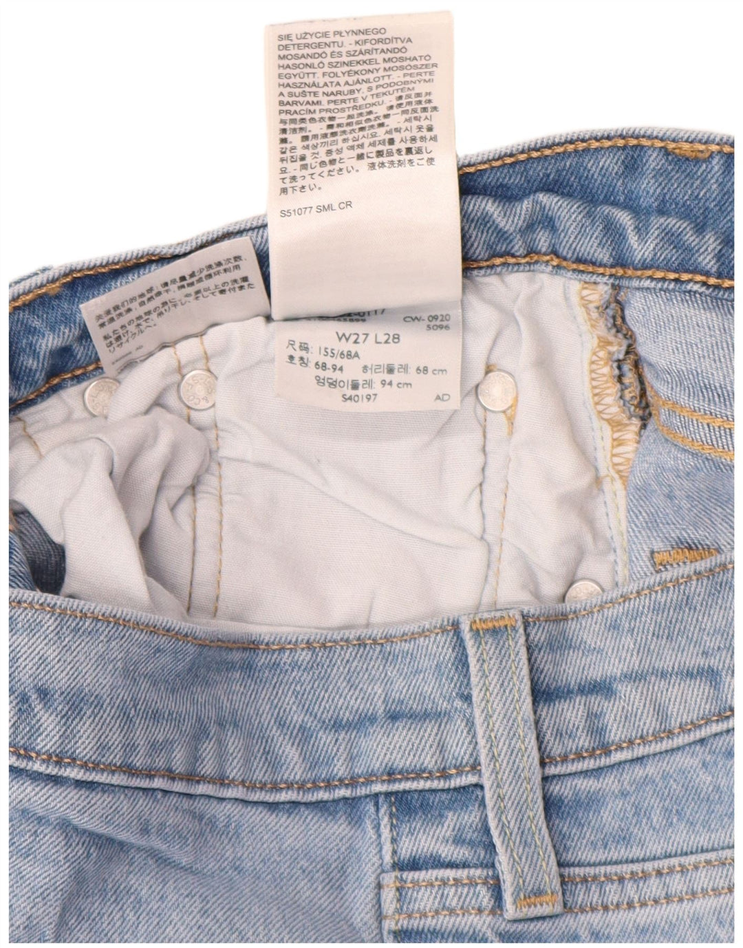 Blugi drepti 501 pentru femei Levi's W27 L28 Bumbac albastru