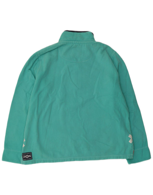 Crew Clothing Hanorac pentru femei cu fermoar și gât Pulover UK 18 XL Bumbac turcoaz