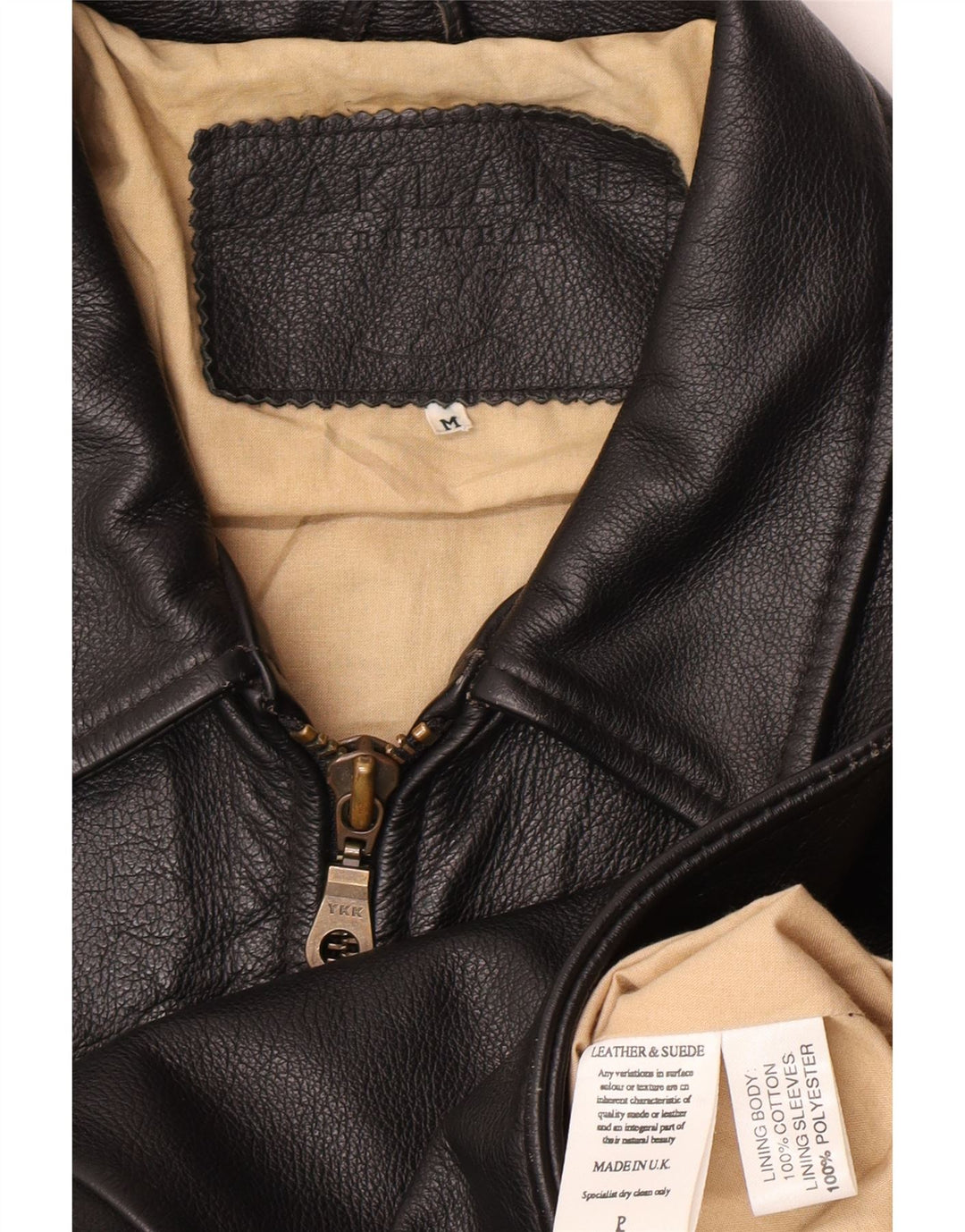 Jachetă de piele pentru bărbați Oakland UK 38 Medium Black Leather