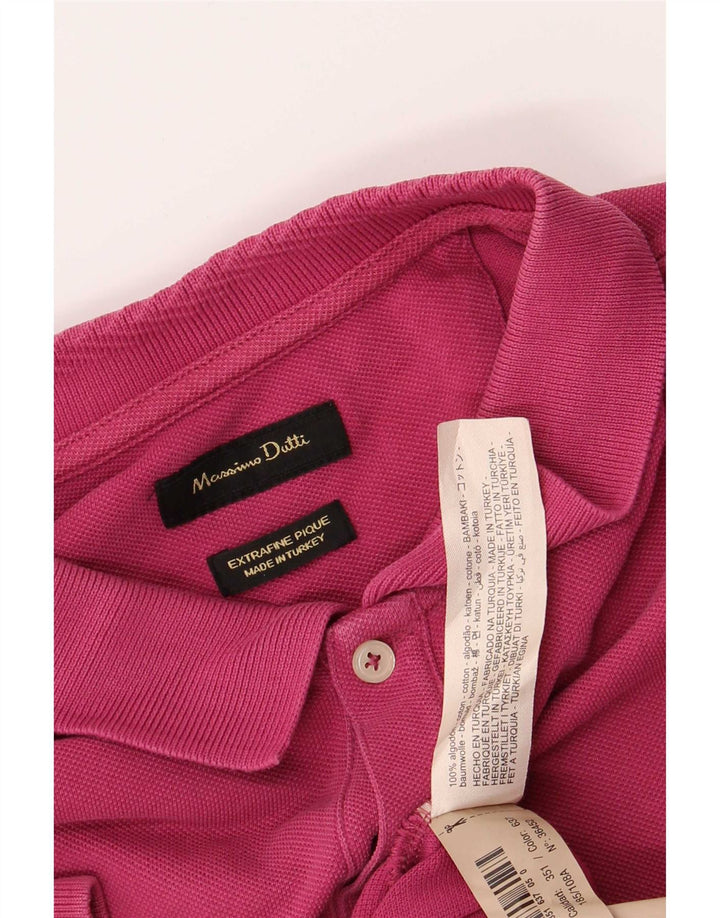 Cămașă polo Massimo Dutti pentru bărbați XL bumbac roz