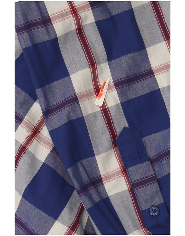 Cămașă pentru bărbați Mustang Slim Fit, bumbac cu carouri albastre mici