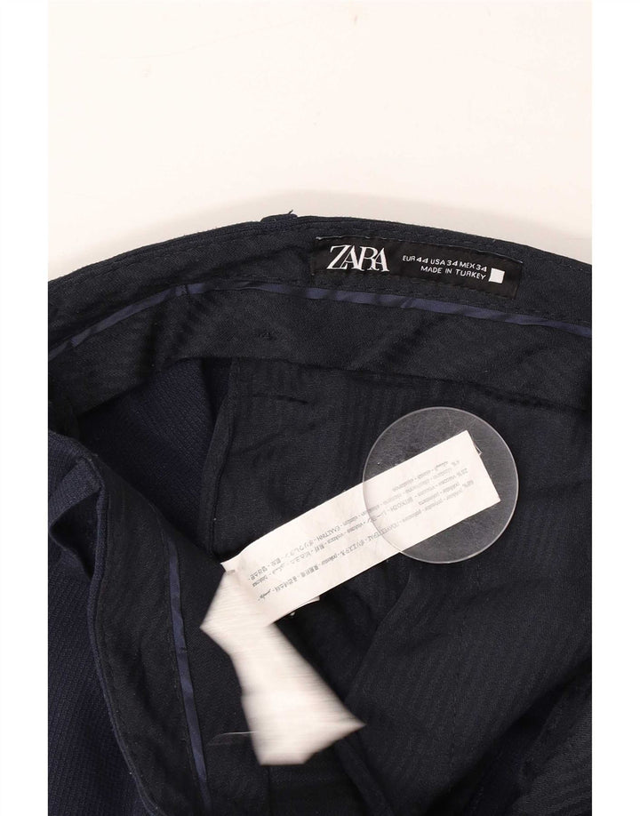 Pantaloni de costum slim pentru bărbați Zara EU 44 Mari L34 L30 Poliester bleumarin