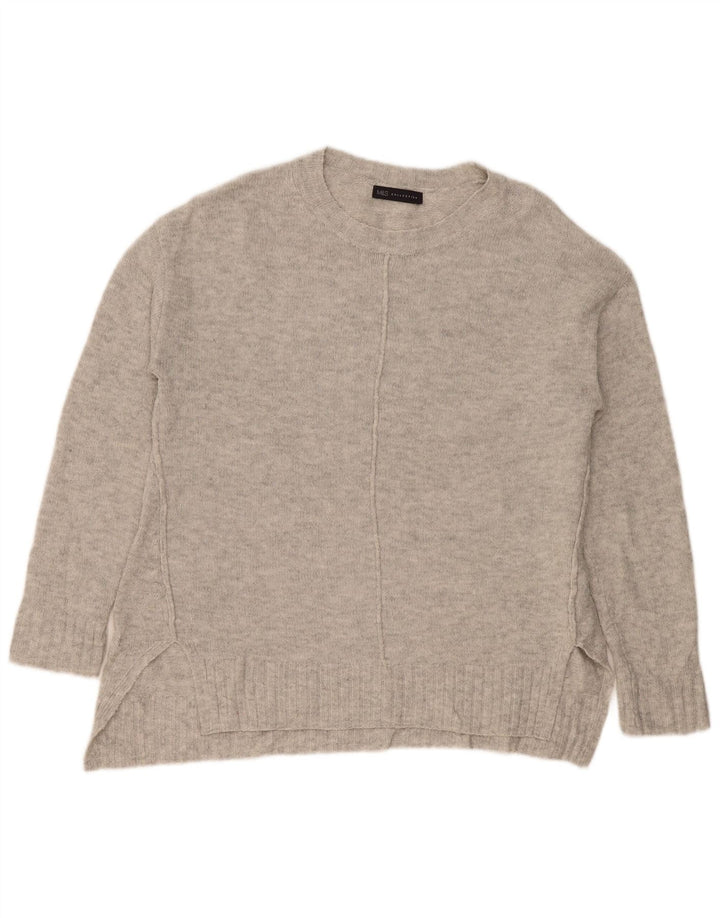 Pulover pentru femei Marks & Spencer cu gât de barcă UK 14 Medium Gri Pete