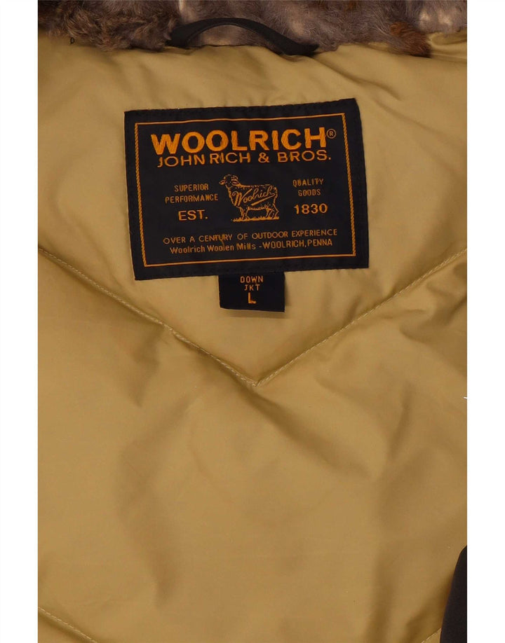Jachetă căptușită cu glugă Woolrich pentru femei UK 16 Maro mare