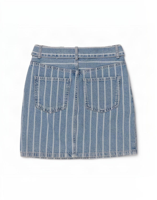 Fusta de blugi pentru femei Benetton W26 Small Blue Striped