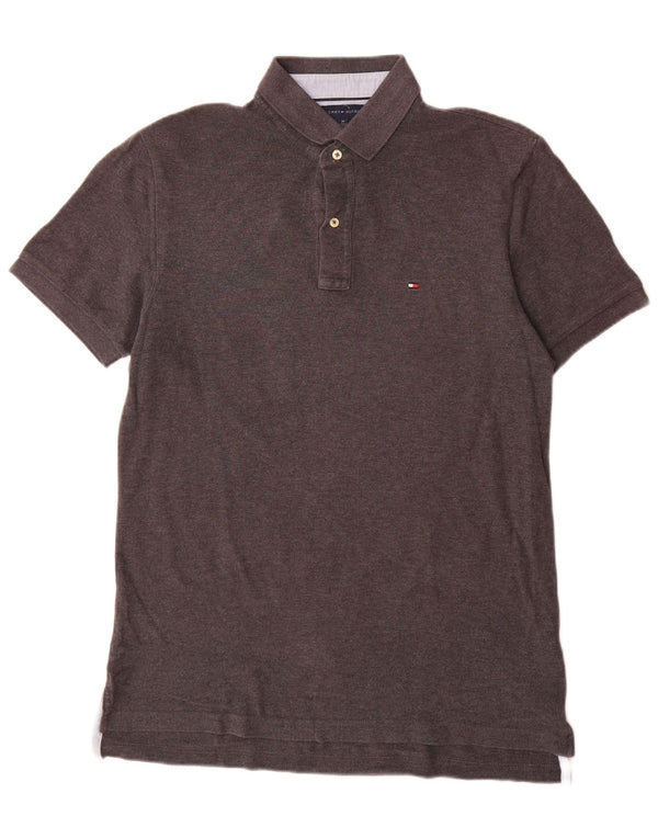 Tricou polo Tommy Hilfiger pentru bărbați, bumbac, gri mediu