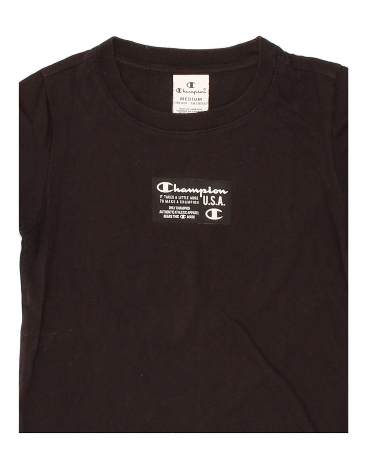 CHAMPION Boys Graphic T-Shirt Top 9-10 Years Medium Black Vintage Champion and Second-Hand Champion from Messina Hembry 