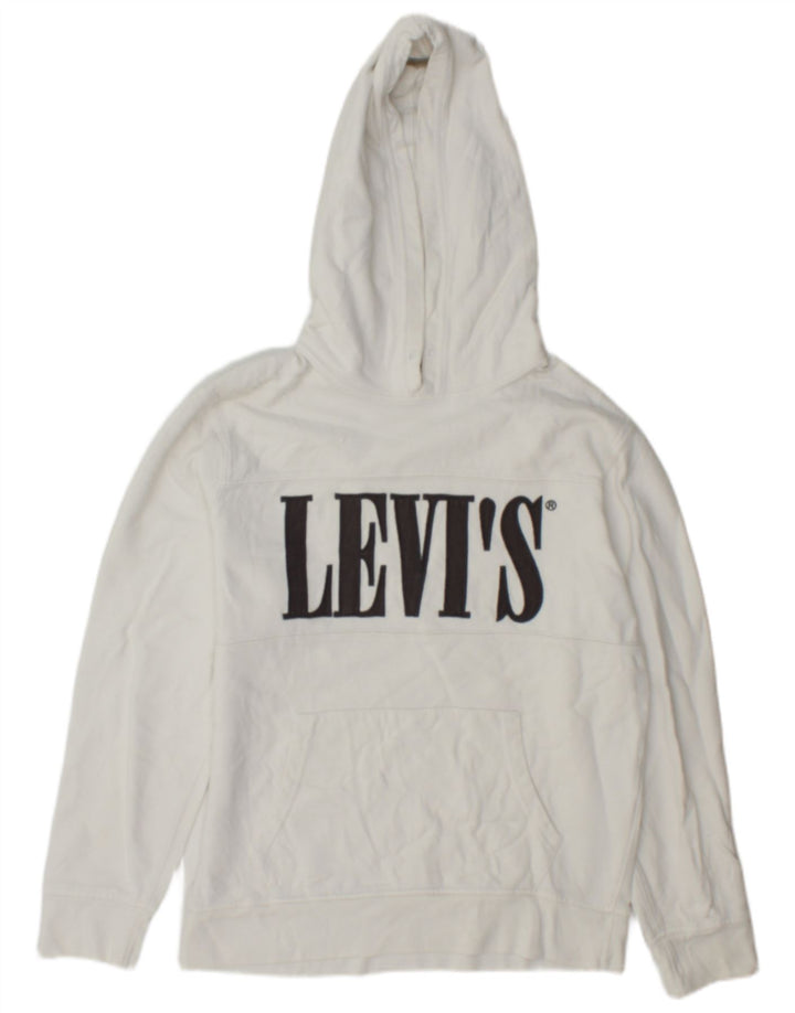 Pulover cu capota cu grafic Levi's pentru bărbați, bumbac alb mic